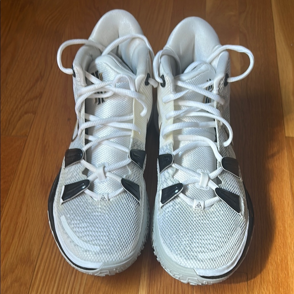 adidas Ultra Boost White and Black Athletic Shoes with Mesh Upper